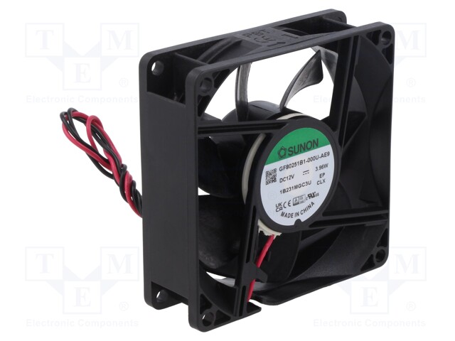 Fan: DC; axial; 12VDC; 80x80x25mm; 101.9m3/h; 47.5dBA; ball bearing