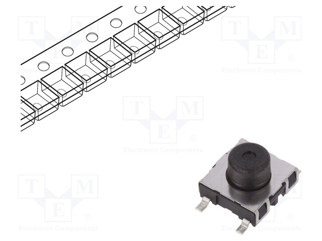 Microswitch TACT; SPST-NO; Pos: 2; 0.5A/42VDC; SMT; 7.75mm; round