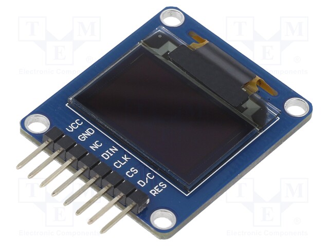 Display: OLED; 0.95"; 96x64; 31.7x37mm; RGB; PIN: 8; 3.3÷5VDC; 160°