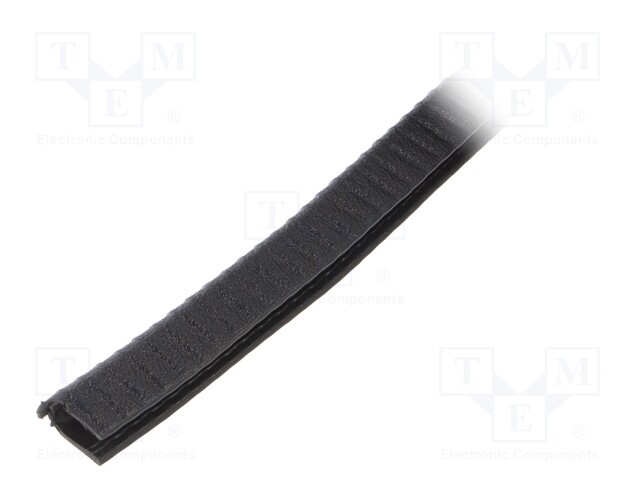 Hole and edge shield; PVC; L: 10m; black; H: 15mm; W: 12mm