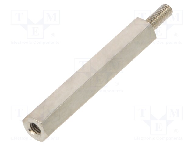 Screwed spacer sleeve; Int.thread: M3; 35mm; Ext.thread: M3; brass