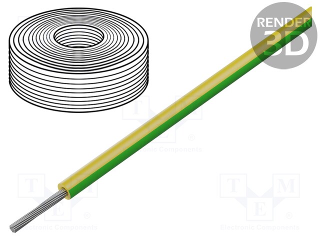 Wire; SiFF; stranded; Cu; 1.5mm2; silicone; yellow-green; -60÷180°C