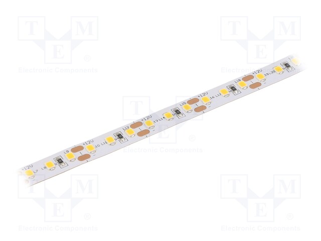 LED tape; white warm; 2835; 12V; LED/m: 120; 10mm; IP20; 9.6W/m