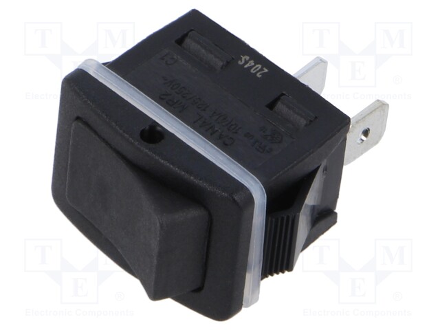 ROCKER; SPST; Pos: 2; ON-OFF; 10A/250VAC; black; IP68; none; 20mΩ