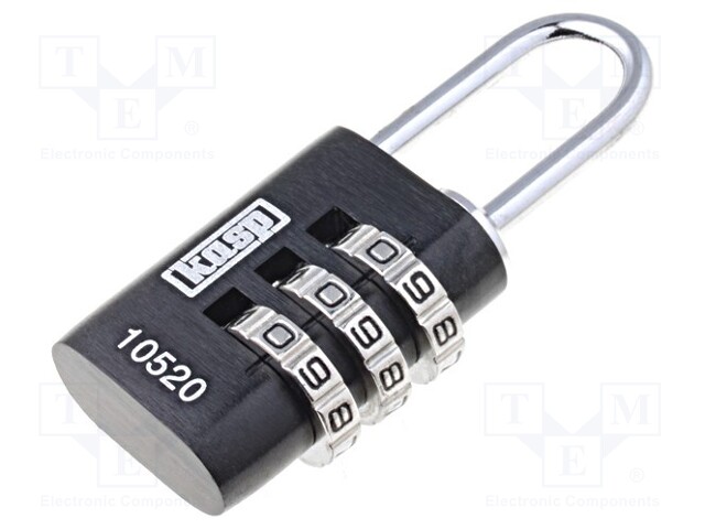 Padlock; Application: cabinets,bags,cases; A: 22mm; C: 3mm; B: 20mm