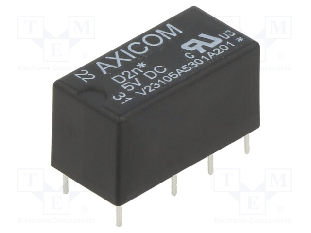 Relay: electromagnetic; DPDT; Ucoil: 5VDC; 0.5A/125VAC; 1A/30VDC