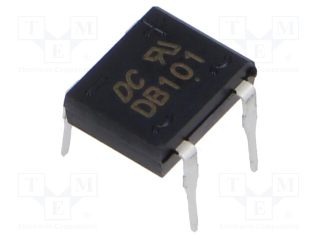 Bridge rectifier: single-phase; 50V; If: 1A; Ifsm: 50A; DB-1; THT