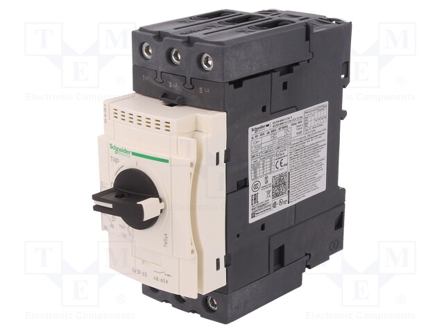 Motor breaker; 30kW; 230÷690VAC; DIN; Overcurrent release: 48÷65A