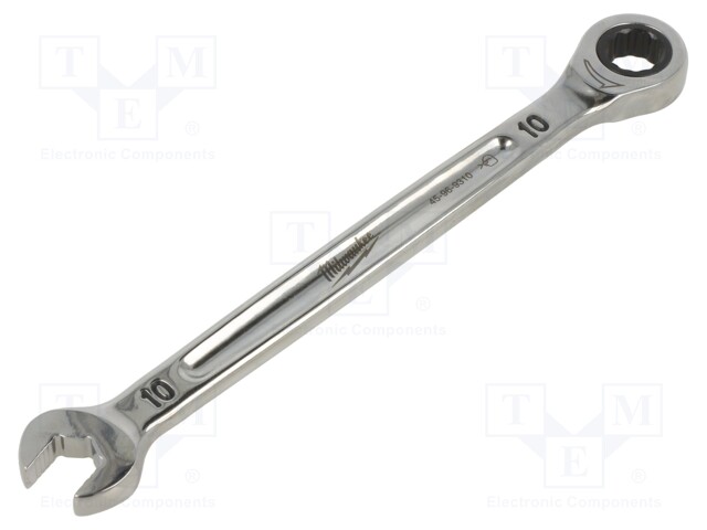 Wrench; combination spanner,with ratchet,with joint; 10mm