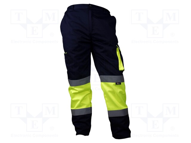 Dungarees; Size: L; yellow-navy blue; warning