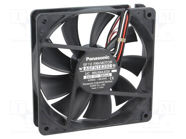 Fan: DC; axial; 24VDC; 120x120x25mm; 195m3/h; 41.5dBA; ball bearing