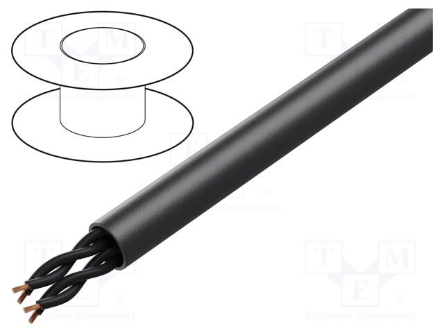 Wire; POWER 1000-YFR-TP; 4x2x0.75mm2; stranded; Cu; PVC; black