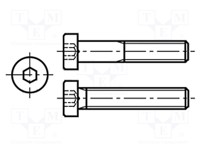 Screw; M8x25; DIN: 7984; Head: cheese head; imbus; steel; zinc