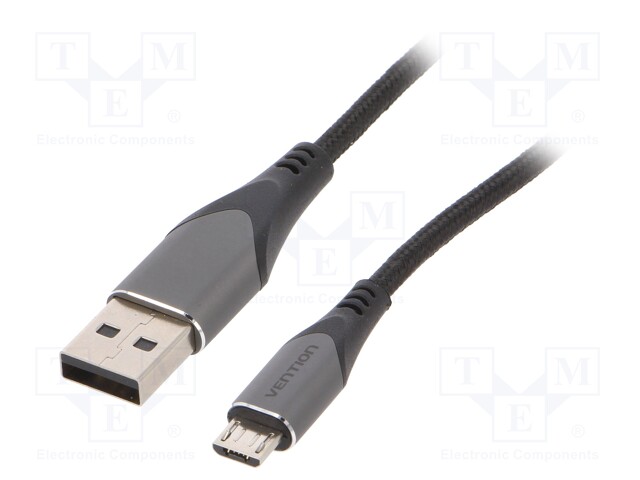 Cable; USB 2.0; USB A plug,USB B micro plug; nickel plated; 1m