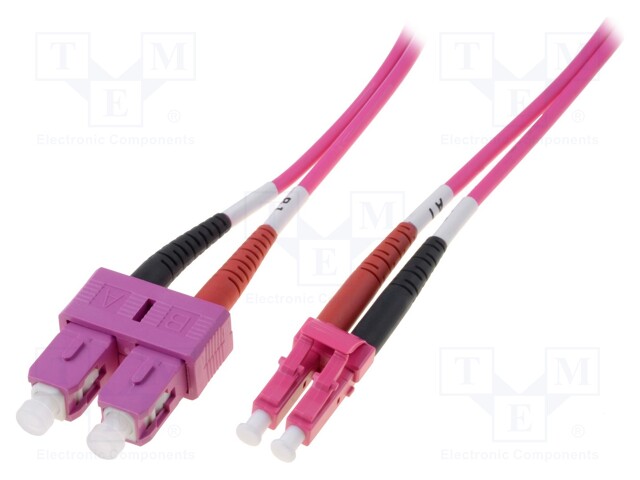 Fiber patch cord; OM4; LC/PC,SC/PC; 10m; LSZH; purple