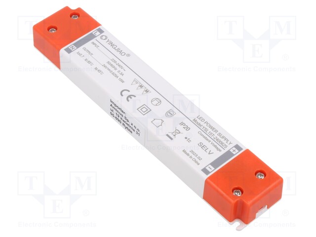 Power supply: switched-mode; LED; 18W; 24VDC; 750mA; 220÷240VAC