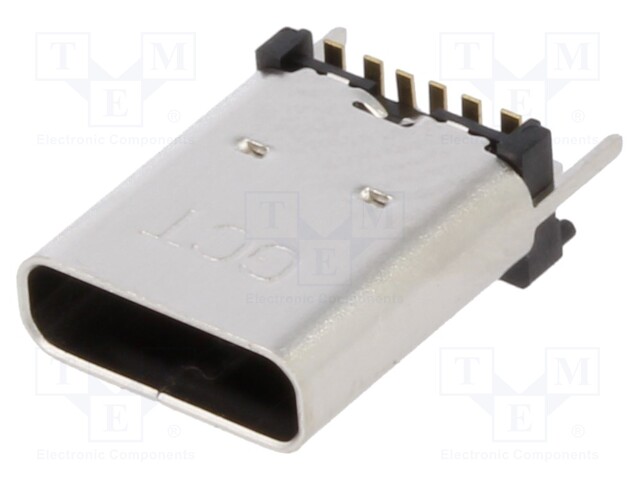 Socket; USB C; SMT; PIN: 6; vertical; top board mount; USB 3.2; 3A