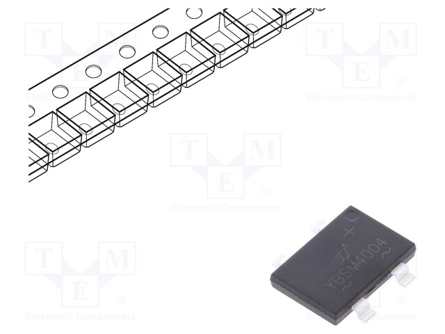 Single-phase bridge rectifier; Urmax: 400V; If: 4A; Ifsm: 120A