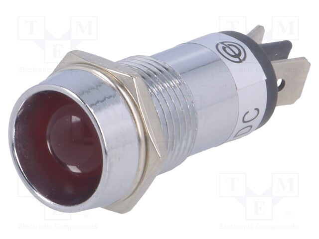 Indicator: LED; recessed; 24VDC; Cutout: Ø14.2mm; IP40; brass