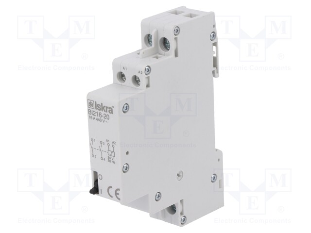 Relay: installation; bistable; NO x2; Ucoil: 24VAC; 17.6x90x65mm