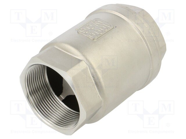 Check valve; acid resistant steel AISI 316; PTFE; max.16bar