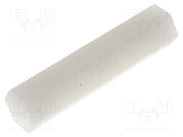 Screwed spacer sleeve; hexagonal; polyamide; M3; 25mm