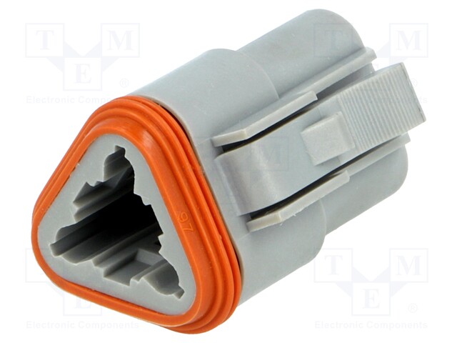 Connector: wire-wire; AT; plug; female; PIN: 3; IP67; Locking: latch