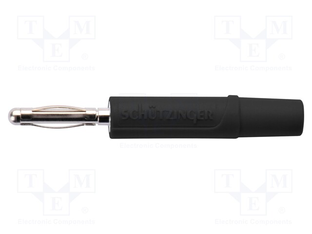 Plug; 2mm banana; 10A; 70VDC; black; Plating: nickel plated; Ø: 2mm