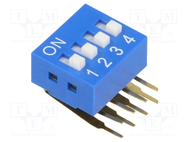 Switch: DIP-SWITCH; Poles number: 4; ON-OFF; 0.05A/12VDC; Pos: 2