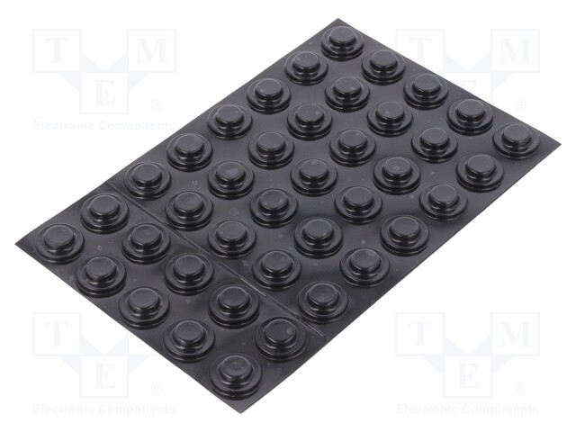 Self-adhesive foot; H: 4.7mm; black; polyurethane; Dim: Ø15.9mm