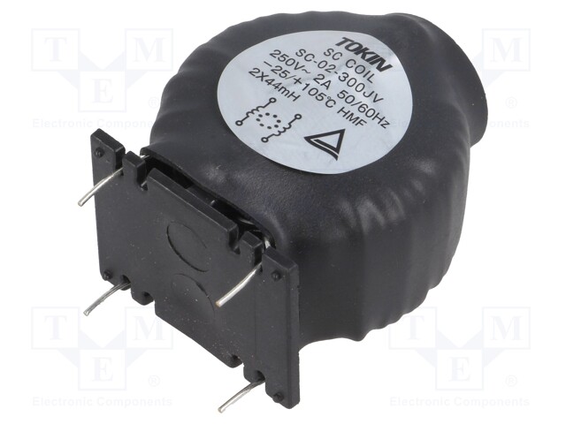 Inductor: wire; THT; 44mH; 300mΩ; 250VAC; -25÷120°C; Series: SC; 2A