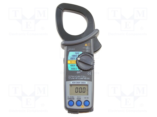 AC/DC digital clamp meter; Øcable: 55mm; LCD; I DC: 400A,2kA