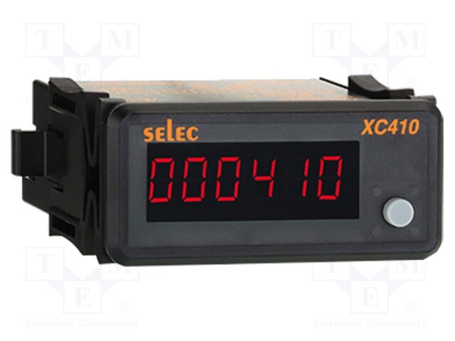 Meter: mounting; digital; on panel; 6-digit LED; 75x33x78mm; 110g
