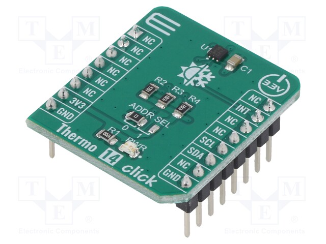 Click board; temperature sensor; I2C; STTS22H; 3.3VDC