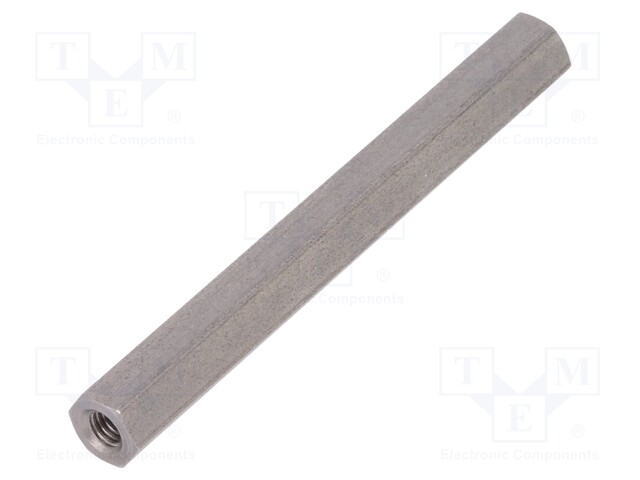 Screwed spacer sleeve; Int.thread: M3; 50mm; hexagonal