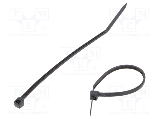 Cable tie; L: 100mm; W: 2.5mm; polyamide; 80N; black; -40÷85°C