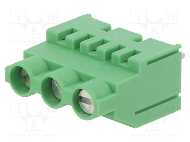 PCB terminal block; angled 90°; 7.62mm; ways: 3; on PCBs; 4mm2