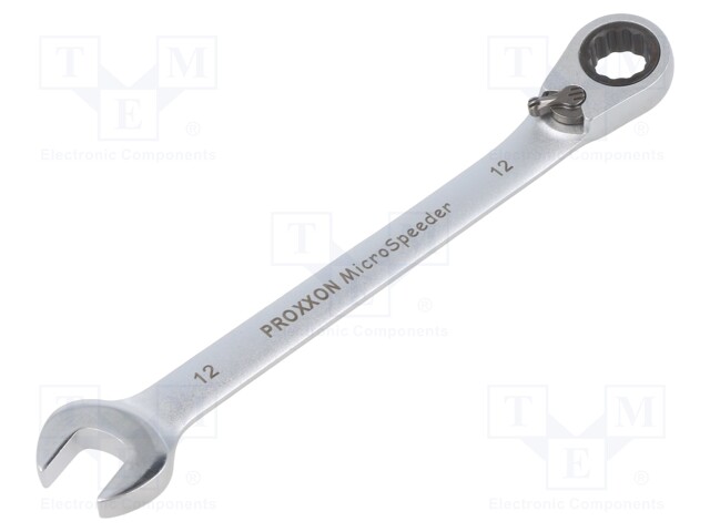 Wrench; combination spanner,with ratchet; 12mm; MicroSpeeder