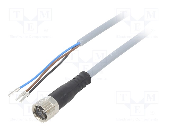 Connection lead; female,M8; IP65,IP68,IP69K; Len: 2.5m; 0÷60VDC