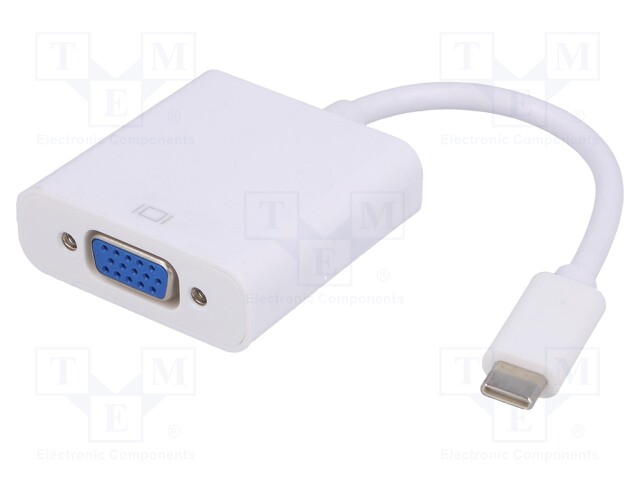 Adapter; USB 3.1; D-Sub 15pin HD socket,USB C plug; 0.15m