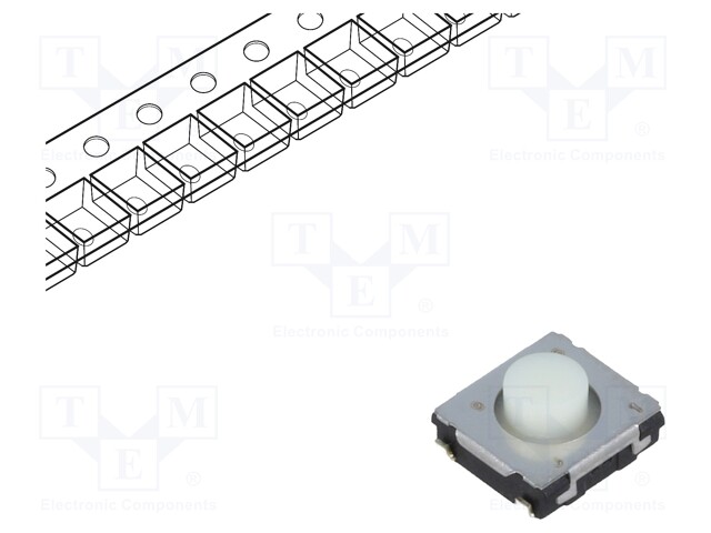 Microswitch TACT; SPST; Pos: 2; 0.02A/15VDC; SMT; none; 1.3N; 3.1mm