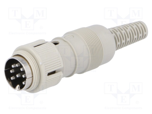 Plug; DIN; male; PIN: 8; Layout: 262°; straight; for cable; soldering