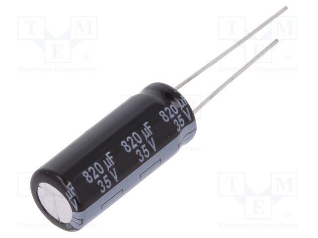 Capacitor: electrolytic; low impedance; THT; 820uF; 35VDC; ±20%