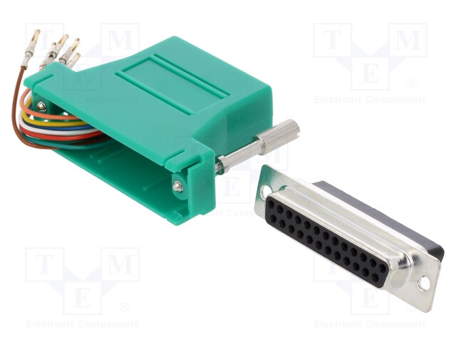 Transition: adapter; RJ45 socket,D-Sub 25pin female; grey