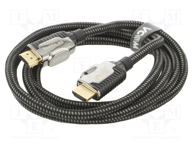 Cable; HDCP 2.2,HDMI 2.1; HDMI plug,both sides; textile; 2m