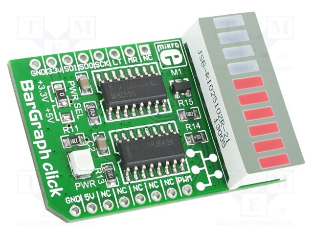 Click board; LCD display; SPI; 74HC595; mikroBUS connector