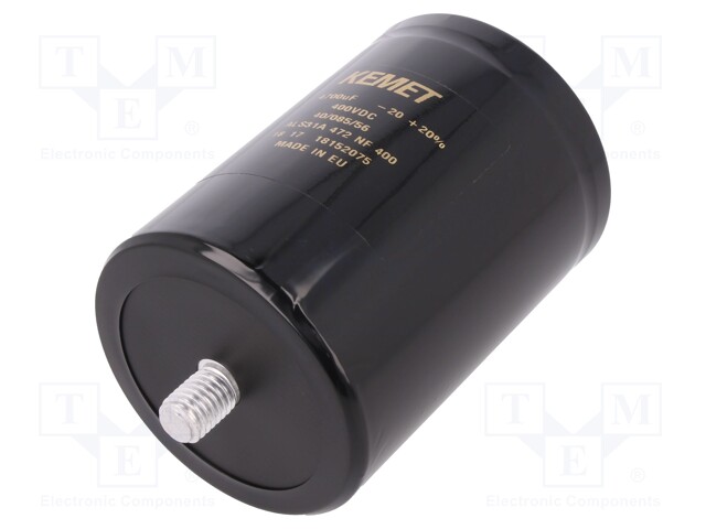 Capacitor: electrolytic; 4700uF; 400VDC; Leads: screw; ESR: 38mΩ