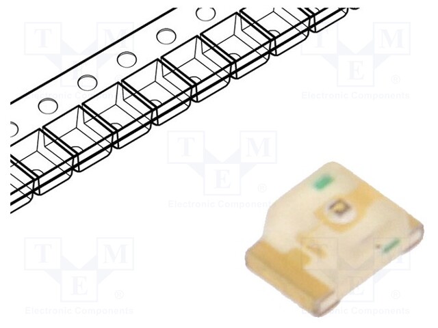 LED; SMD; 0805; yellow; 22÷63mcd; 2x1.25x0.8mm; 2.05V; 20mA; 75mW