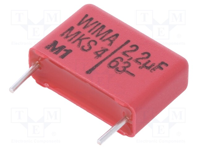 Capacitor: polyester; 2.2uF; 40VAC; 63VDC; Pitch: 15mm; ±10%