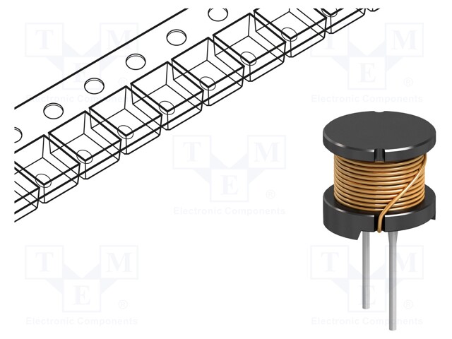 Inductor: wire; THT; 270uH; 1.36A; 300mΩ; ±10%; Ø12.5x10.8mm; 100kHz